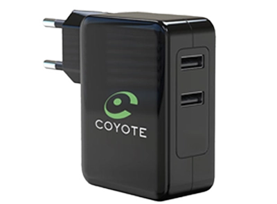 Cargador toma de red con 2 puertos USB